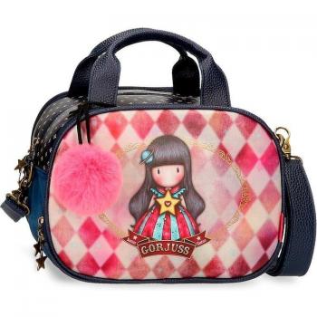Gorjuss Moon Buttons - Neceser Adaptable de Piel Sintética 28x21x17cm 10L Multicolor Rosa/Azul