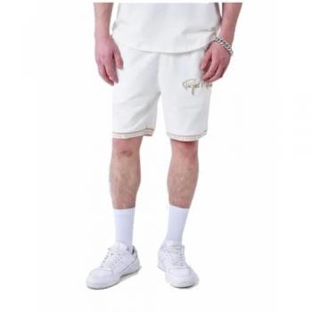 Project X Paris Embroidered Logo Bermuda Shorts - White/Beige, Size XS