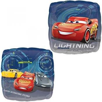 amscan 3536401 - Globo cuadrado con diseño de Disney Cars 3 Lighning McQueen