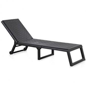 Tumbona Reclinable Dream en Resina Wengue con 4 Posiciones y Ruedas Plegables