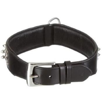 Collar de perro Delgado de cuero negro 70 cm x 50 mm - Nobby
