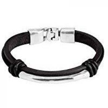 Center Tube Leather Bracelet