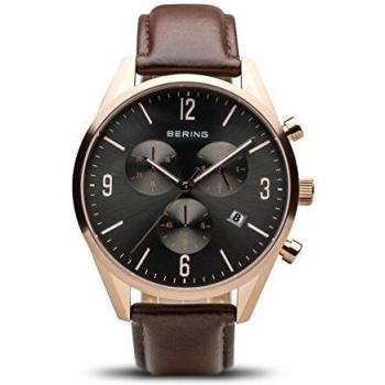 BERING Reloj Analógico para Hombre de Cuarzo con Correa en Cuero 10542-562
