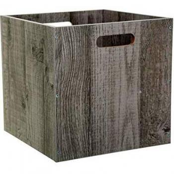 Caja de almacenamiento de madera gris 31 x 31 cm Mix