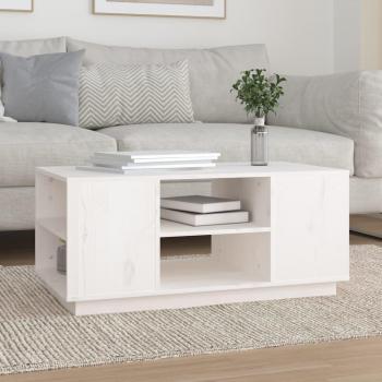 Mesa de centro de madera maciza de pino blanco 90x49x40.5 cm
