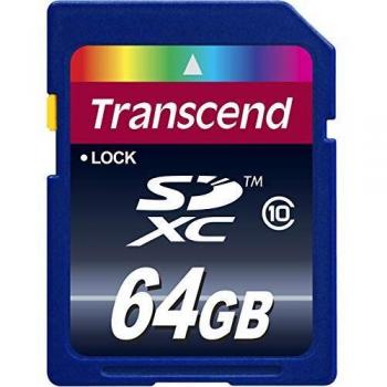 Transcend Premium - Tarjeta de Memoria Flash 64GB SDXC Clase 10 de Ultra Alta Velocidad, MLC