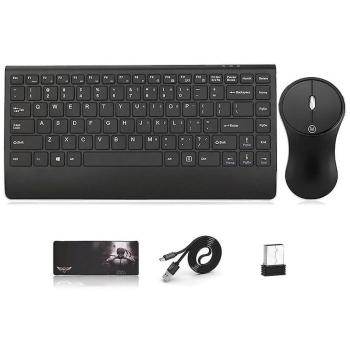 Teclado y Ratón Inalámbricos Recargables 2.4GHz + Bluetooth QWERTY Español