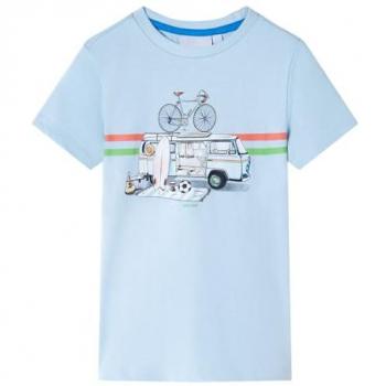 Camiseta Infantil Azul Claro 116