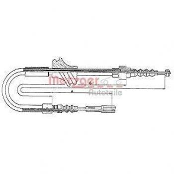 Cable de freno de mano METZGER 10.7542 para Audi 80/90 Cabriolet/Coupé, lado trasero derecho, freno de disco