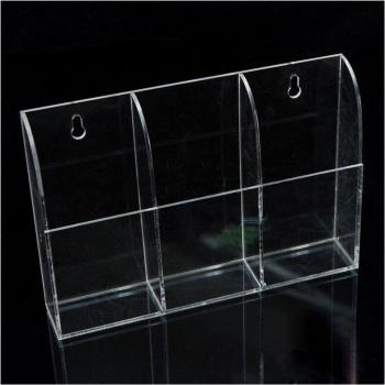 Caja de almacenamiento montada en la pared para control remoto de aire acondicionado y TV, soporte acrílico (3 fundas)