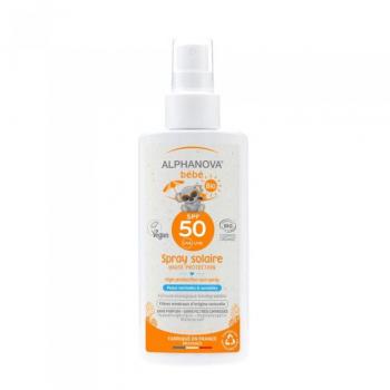 Protector Solar Ecológico Bebé SPF 50+ Alphanova 50 ml - Protector solar ecológico para bebés, protección solar de amplio espectro SPF 50+, fórmula hipoalergénica, resistente al agua, sin frag