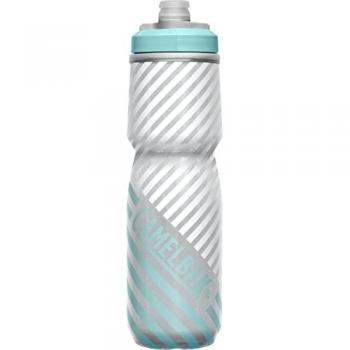Camelbak Bidón Podium Chill Outdoor 710ml, 24oz, color azul gris blanco, turquesa/gris, negro (UNICA), diseñado para ciclismo