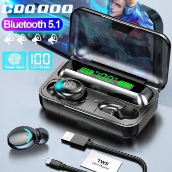 Auriculares Inalámbricos Estéreo con Caja de Carga de 3000mAh y Micrófono, Compatibles con Bluetooth, Color Blanco