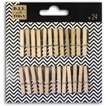 Pack de 24 Mini Pinzas de Madera Crudas para Manualidades
