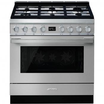 Smeg CPF9GMX1 Cocina de Gas y Eléctrica Inoxidable con 6 Quemadores Fuegos Horno Eléctrico