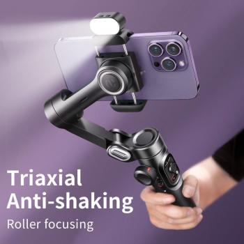 AOCHUAN 3-Axis Foldable Smartphone Gimbal Stabilizer with RGB Magnetic Fill Light and Face Tracking