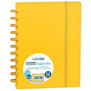 Cuaderno Carchivo Ingeniox A4 Cuadrícula 100 Hojas Color Mostaza Intenso