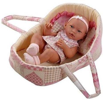 Guca - Muñeca Recien Nacida con capazo Rosa 36 cm