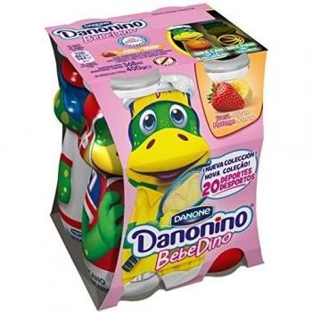 Danonino Bebedino Leche Fermentada con Fresa y Plátano - Paquete de 4 x 100 g - Total: 400 g