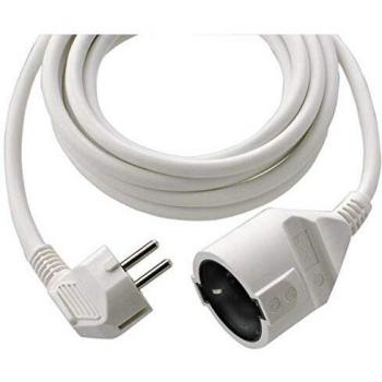 Alargador de cables REV Ritter 16050114, base múltiple 5 m, 1 salida AC interior blanca, FP alargador eléctrico 1,5 mm², longitud de 5 m, color blanco