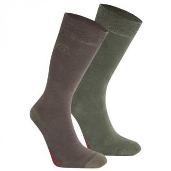 Calcetines Largos Craghoppers NosiLife Pack Doble Verde Oscuro Talla 6-8