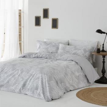 Funda Nórdica 100% Algodón Orgánico Gris ORIO con Fundas de Almohada y Sábana Bajera Ajustable para Cama 135 x 190/200