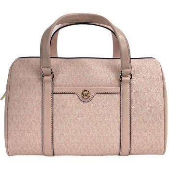 Michael Kors Travel Medium Duffle Satchel Crossbody Bag Purse, Pink, Beige, ONE SIZE, with Inner Pockets