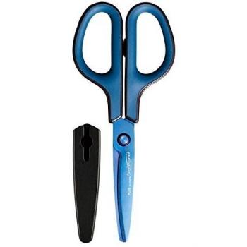 Tijeras Universales Plus FitCut Curve Premium Titanio 17,5 cm Azul para Zurdos