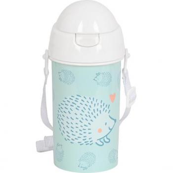 Botella 500ml Apertura Automática con Pajita Preescolar 'Erizo' - Safta