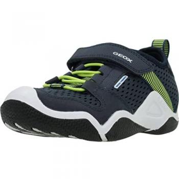 Zapatillas Geox Jr Wader para Niños - Cómodas, Transpirables y de Color Azul Marino/Verde Lima