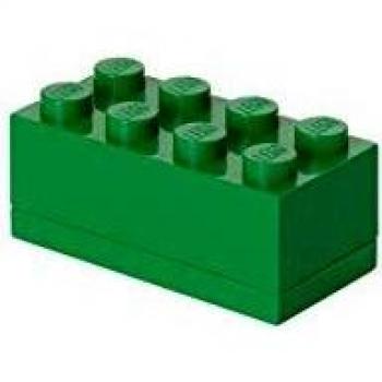 Room Copenhagen- Minicaja de 8 espigas de Lego, Caja para tentempiés, Verde, Color knobs