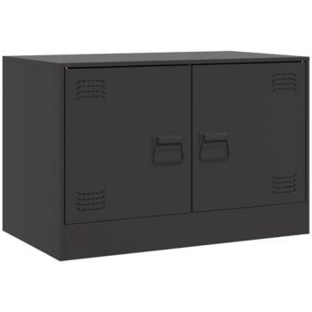 Mueble TV Multimedia Estantería para Televisión Buffet 67 x 39 x 44 cm Acero Negro