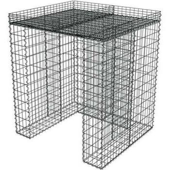 vidaXL Muro Gaviones para Contenedor Basura Acero 110x100x130cm Pared Basurero