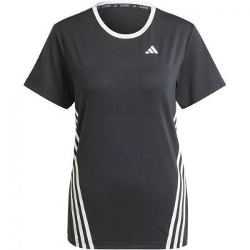 Camiseta de fitness Adidas Essentials Icons 3 Stripes Mujer Negro