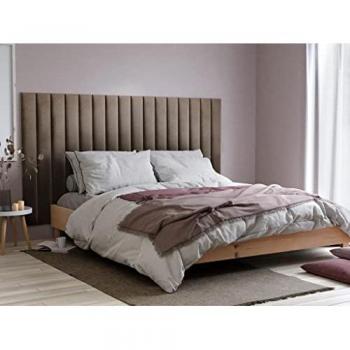 Cabecero de cama GONDA - 225 cm - Terciopelo Beige - Diseño Contemporáneo