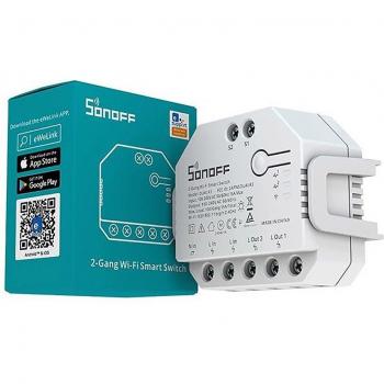 Interruptor de Luz Inteligente Sonoff Dual R3 con Control APP y Voz, 2-Gang