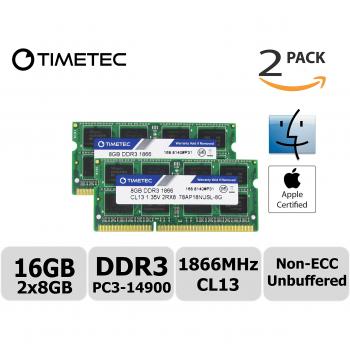 Timetec 16GBKit (2x8GB) Compatible con Apple iMac Finales de 2015 (27 Pulgadas con Pantalla Retina 5K) DDR3L 1867 MHz/1866 MHz PC3L-14900 2Rx8 CL13 1,35 V 204 Pines SODIMM módulo de Memoria Mac RAM