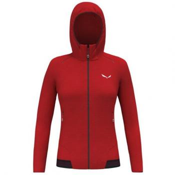 Forro Polar Salewa Pedroc 2 Polarlite con Cremallera y Capucha para Mujer, Color Rojo, Talla M