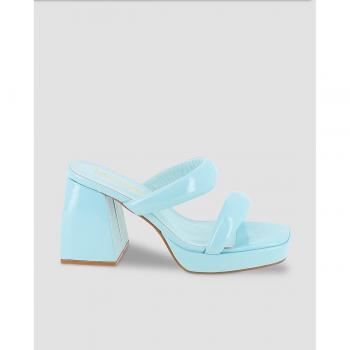 Sandalias de mujer con dos tiras y efecto brillo