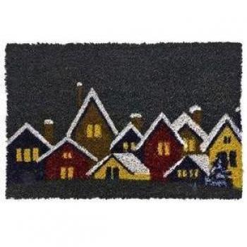 Felpudo coco decoración Navidad Houses 40 x 60 cm