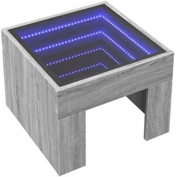 Mesa de centro con Infinity LED gris Sonoma 40x40x30 cm