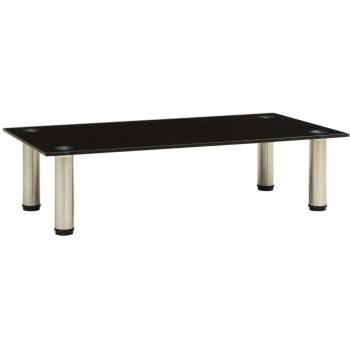 vidaXL TV Stand Black 60x35x17 cm Tempered Glass