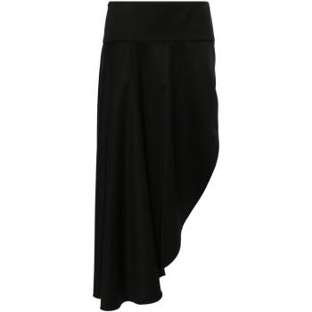 Alaia Women's Asymmetric Midi Skirt in Black | Size M | AA9J05616T615