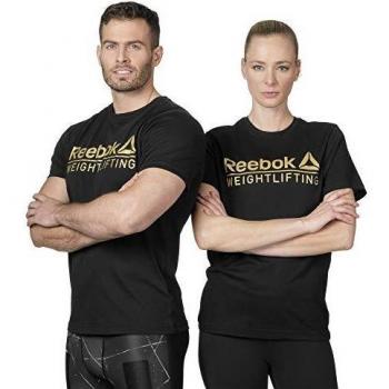 Reebok Qqr-Weightlifting Mens Camiseta, Hombre, Negro, XS