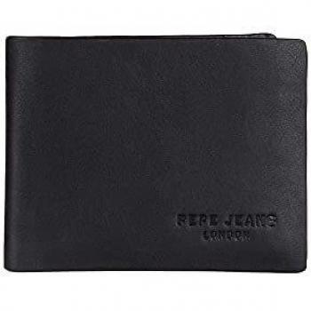 Pepe Jeans Colorful Cartera horizontal con Billetera extraible Negro 11x8,5x1 cms Piel