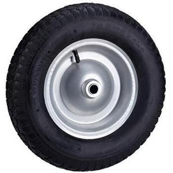Rueda de Carretilla 4.80-4.00-8 Neumática con Llanta de Acero y Válvula, Capacidad 120 kg, Color Negro