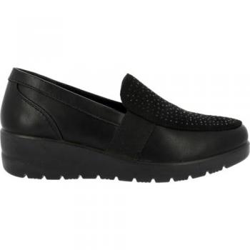 Mocasines para Mujer Doctor Cutillas 45410 Brillantes Negro, Talla 38, Color Negro, Anchos y Confortables