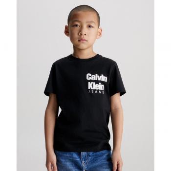 Camiseta de niño negra de manga corta Calvin Klein