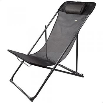 Hamaca Plegable Jardín Multiposición Aktive con Cojín, Silla Tumbona Reclinable de Textileno, Peso Máximo 100kg, 3 Posiciones, Medidas 53x78x87