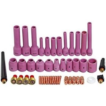 TIG lente de gas Coronilla Cuerpo Tamaño surtido Kit Ajuste SR WP 9 20 25 TIG Antorcha de soldadura 46piezas